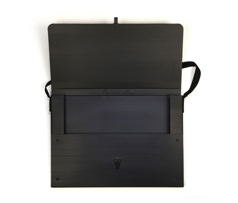 Teczka na rysunki czarna A3 z paskiem  Leniar 90419P 03