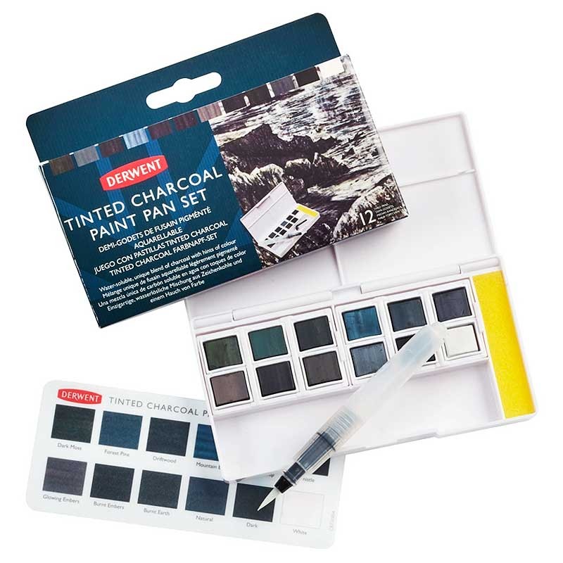 Farby akwarelowe Derwent Tinted Charcoal zestaw 12 szt. 01