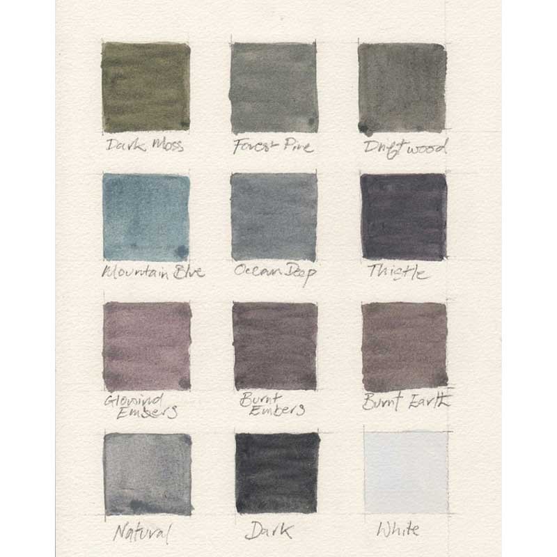 Farby akwarelowe Derwent Tinted Charcoal zestaw 12 szt. 09