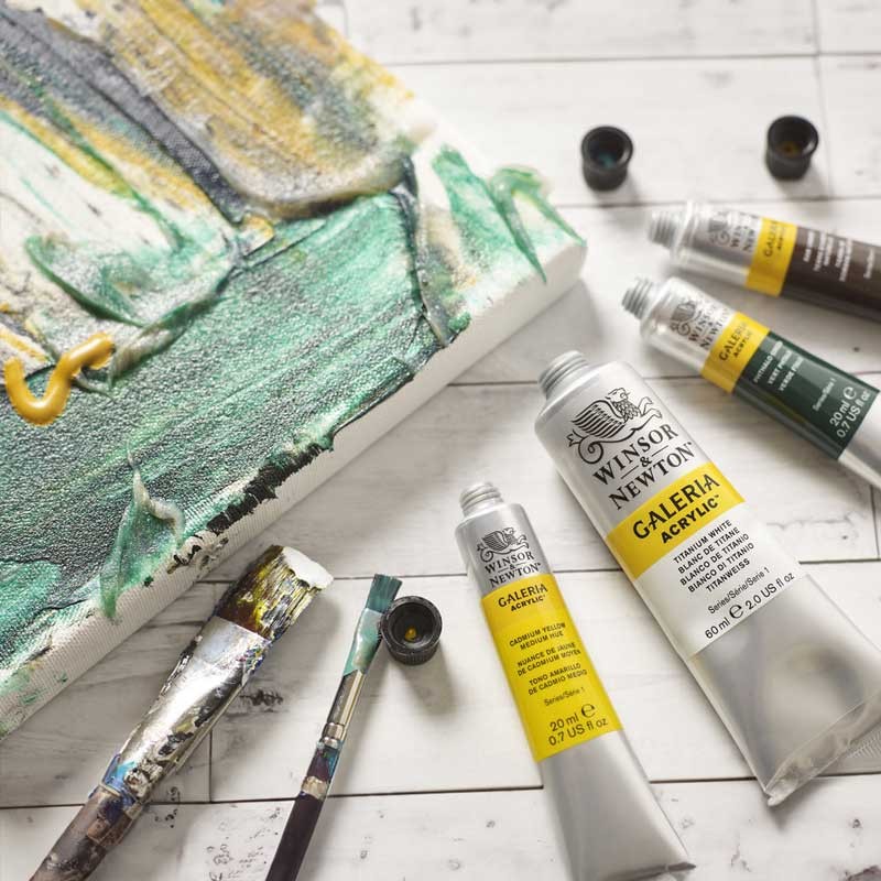 Farby akrylowe Winsor & Newton Galeria zestaw 8 x 60 ml Wooden Set w walizce 07