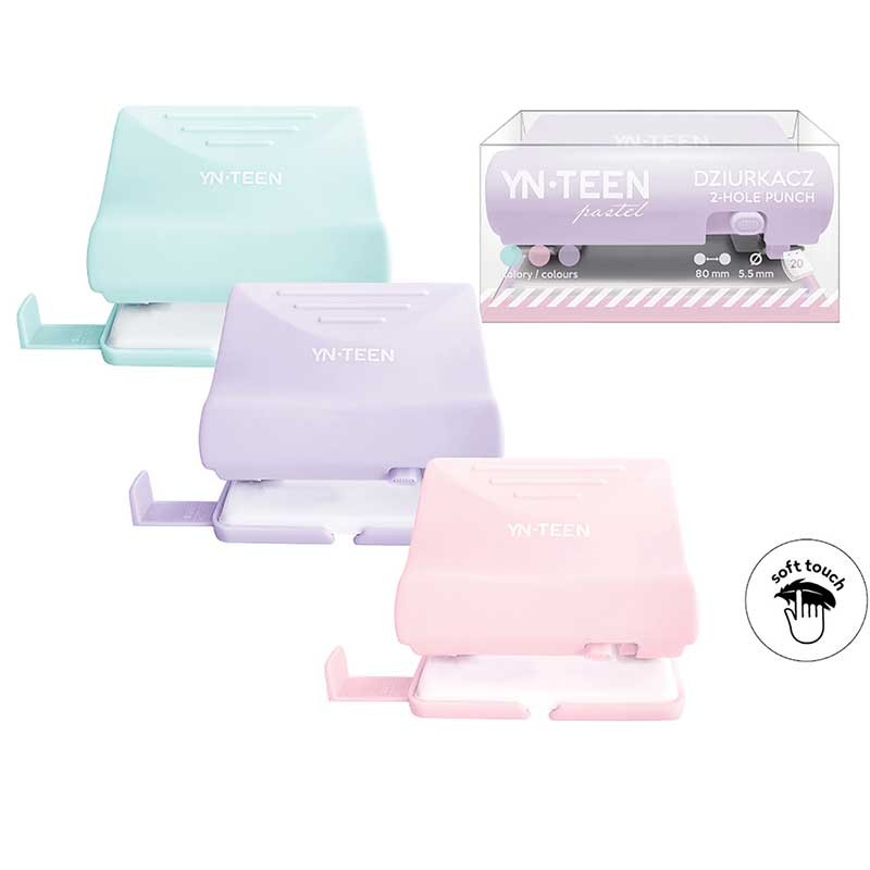 Dziurkacz biurowy YN-TEEN Pastel miętowy 02