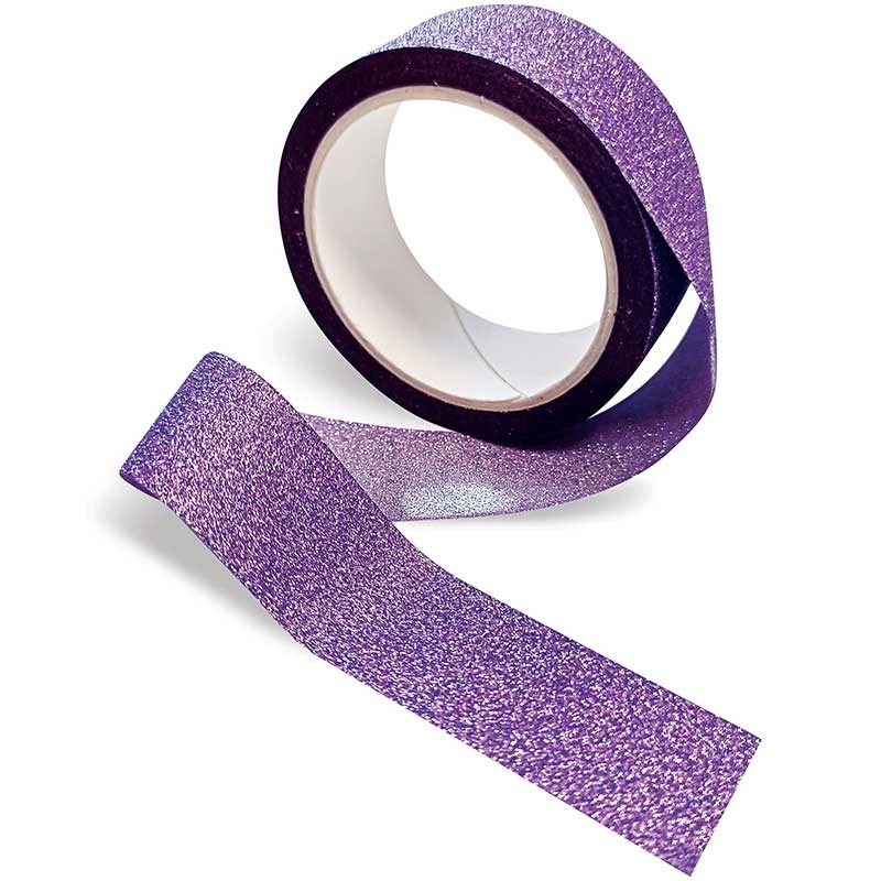 Taśma washi Hearts brokat fiolet 02