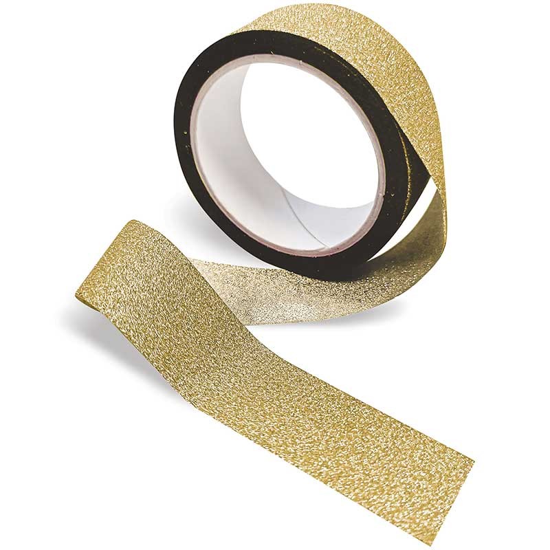 Taśma washi Hearts brokat blade złoto 02