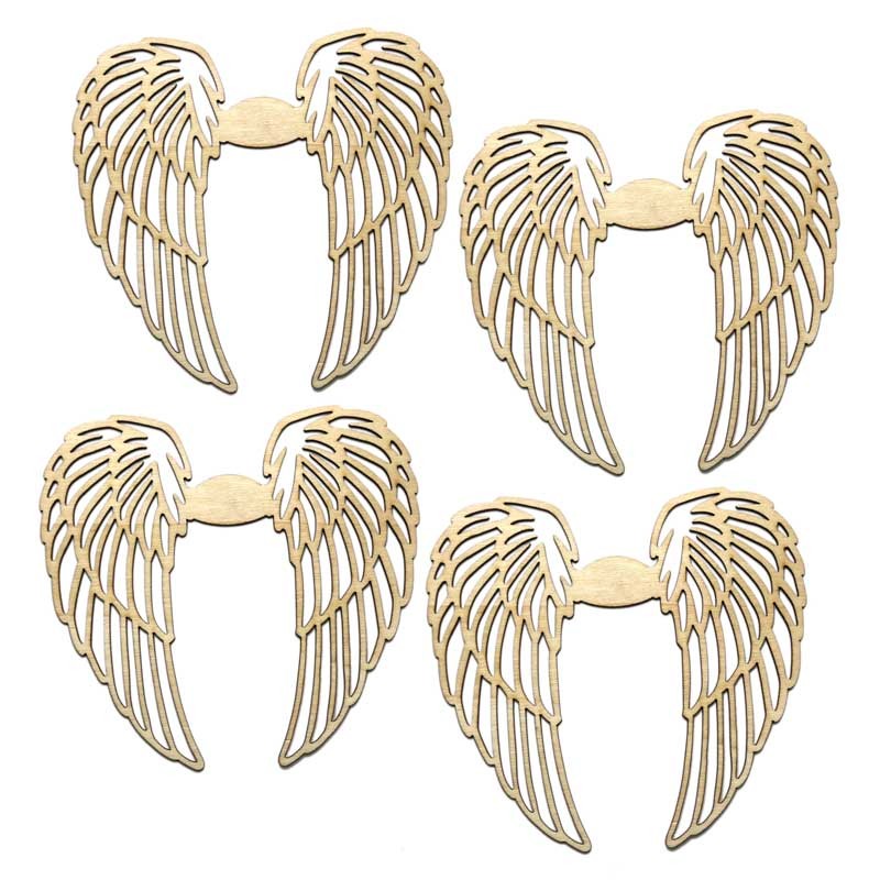 Kształty drewniane dpCraft skrzydła 14 x 13 cm 6 szt. 02
