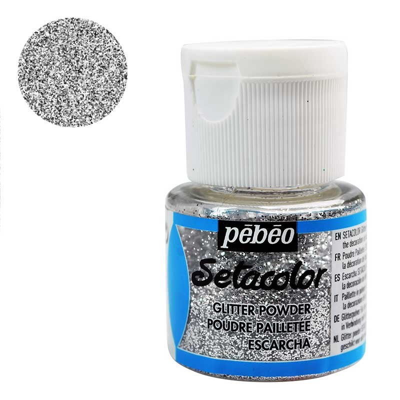 Brokat w proszku do tkanin Pebeo Setacolor 10 g Srebrny 01