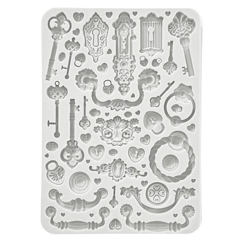 Foremka silikonowa Stamperia A5 - Golden Harmony keys handles and locks