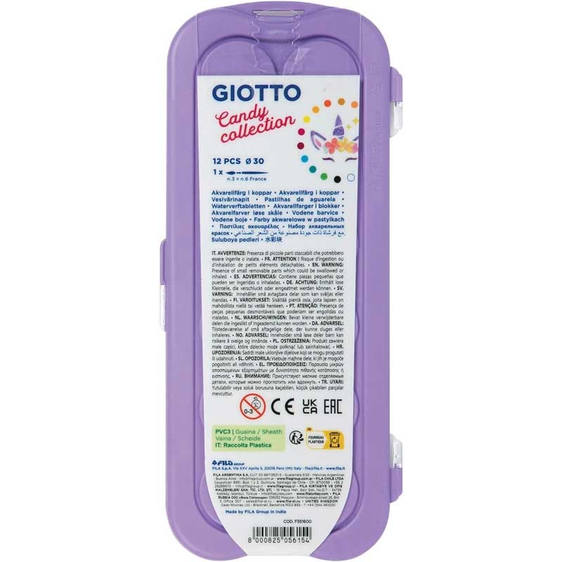 Akwarele Giotto zestaw 12 kolorów Candy collection 03