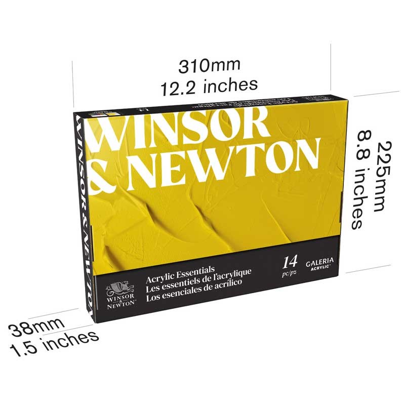 Farby akrylowe Winsor & Newton Galeria Cardboard set zestaw 10 x 12 ml + akcesoria 03