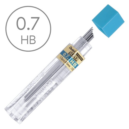 Wkłady grafitowe do ołówka automatycznego Pentel Super Hi-Polymer 50 - 0.7 mm, HB