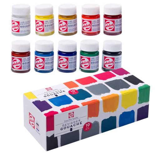 Farby Designer Gouache Royal Talens zestaw gwaszy 10 x 16 ml