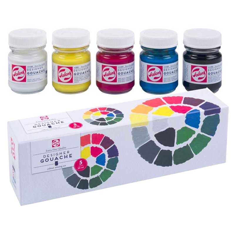 Farby-Designer-Gouache-Royal-Talens-zestaw-gwaszy-5-x-50-ml