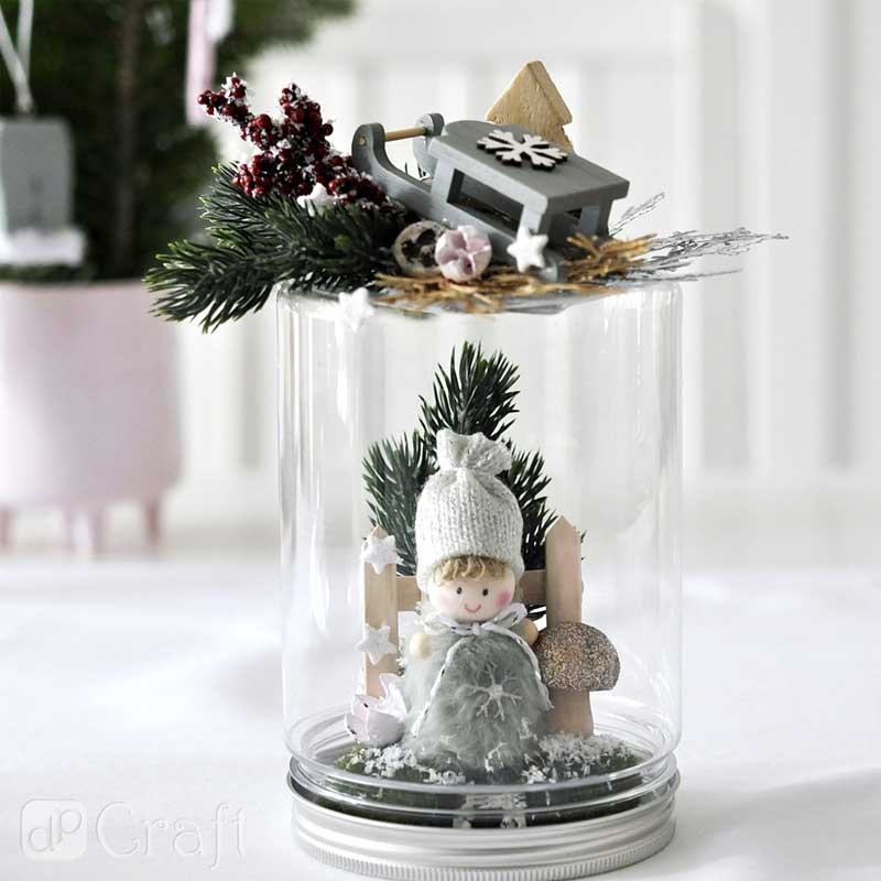 Sztuczne gałązki jodły bielone dpCraft 6 szt. 9.5 cm 02