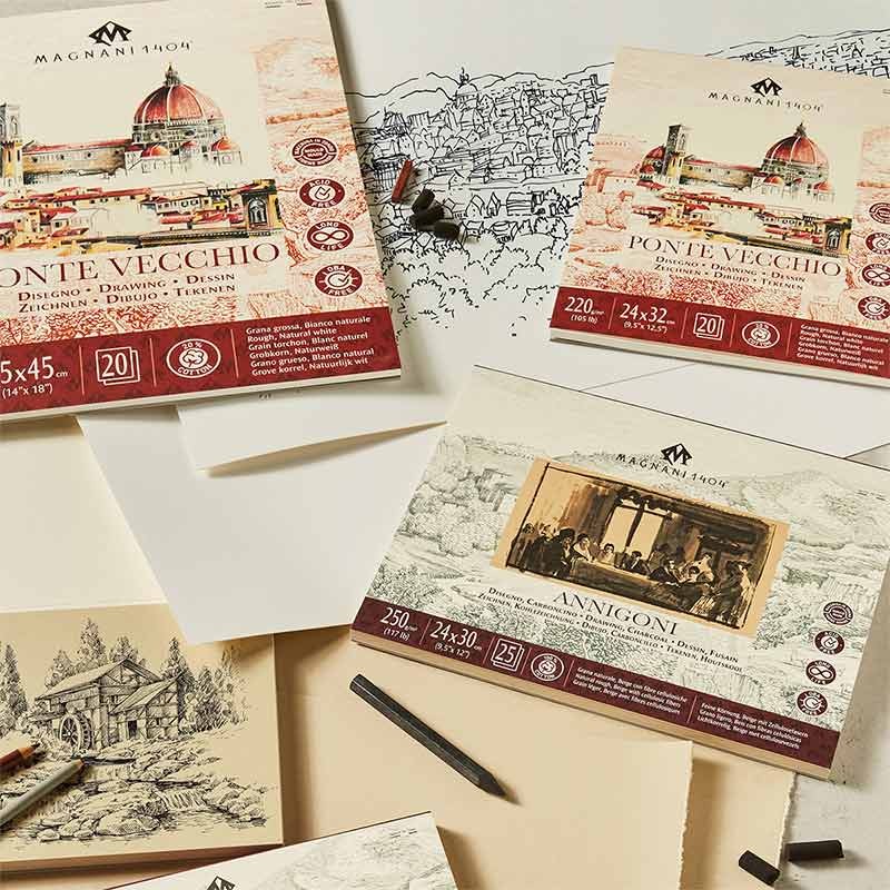 Blok do rysunku i malarstwa Magnani Ponte Vecchio - 35 x 45 cm, 220 g, 20 ark.
