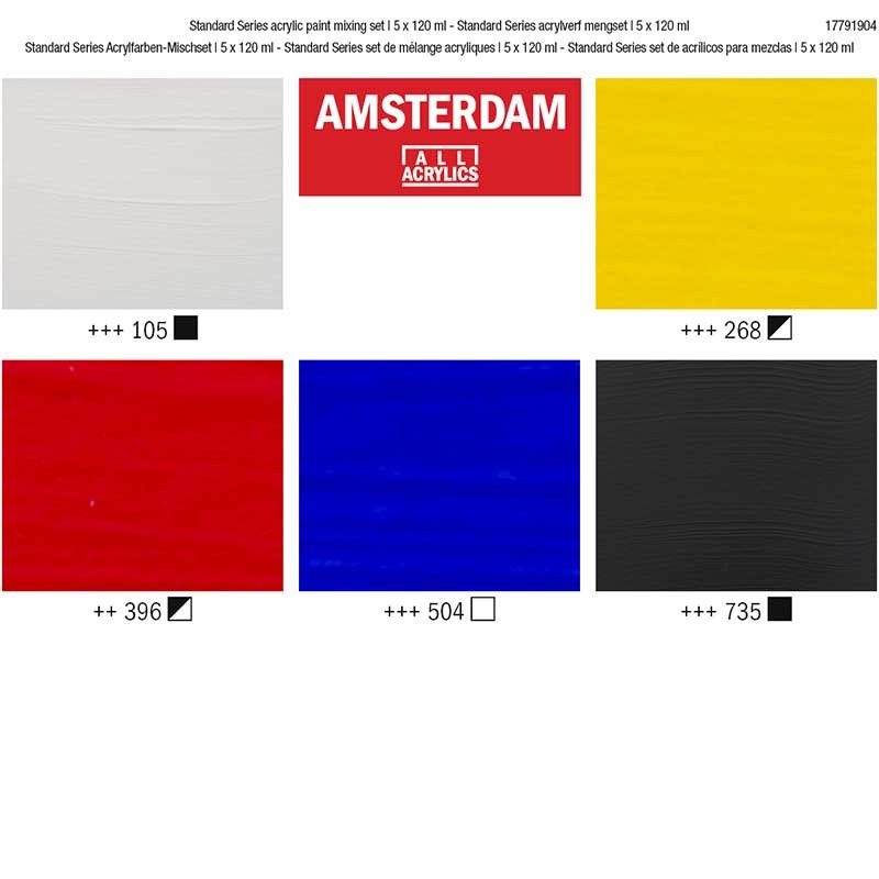 Zestaw farb akrylowych Amsterdam Mixing Set 5 x 120 ml