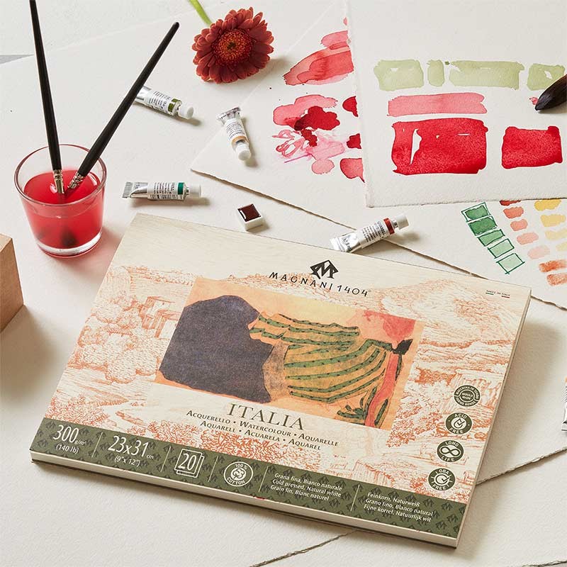 Blok do akwareli okrągły Magnani Italia Cold Press 100% bawełny - 32 cm, 300 g, 20 ark.