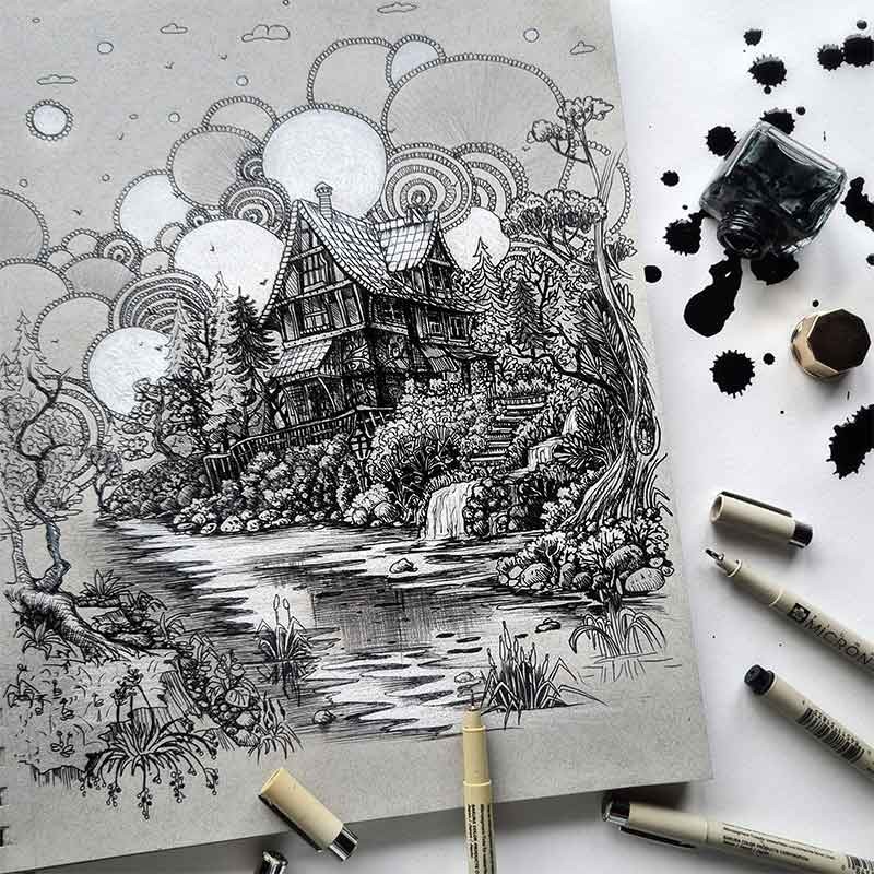 Cienkopisy Pigma Micron Black zestaw 6 szt. (4 + 2 gratis) 03