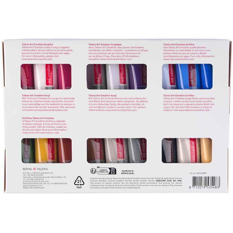 Farby akrylowe Art Creation Royal Talens zestaw 36 x 12 ml 05