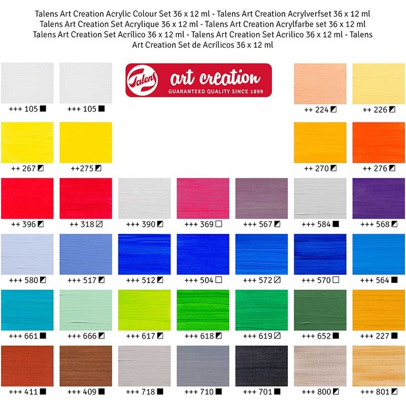 Farby akrylowe Art Creation Royal Talens zestaw 36  x 12 ml 02