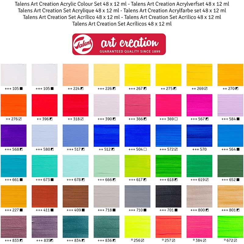Farby akrylowe Art Creation Royal Talens zestaw 48 x 12 ml 02