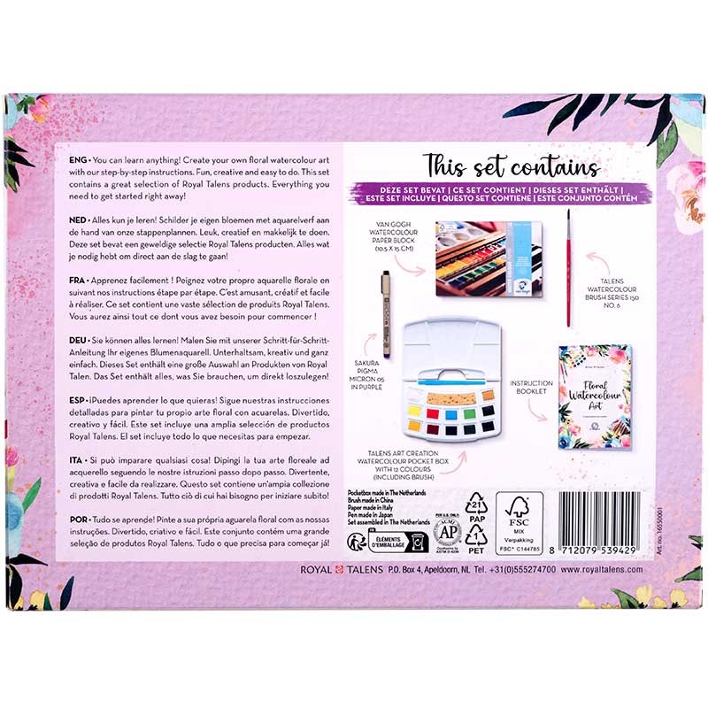 Zestaw akwarelowy Art Creation Royal Talens Floral watercolour set 04