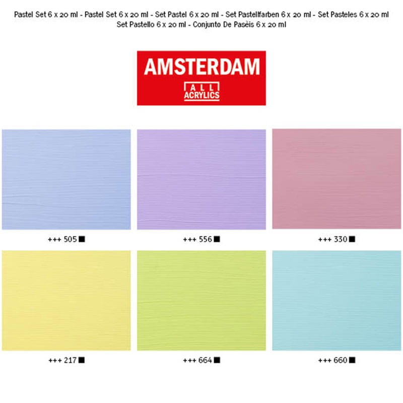 Farby akrylowe Amsterdam zestaw 6 x 20 ml Pastels 02