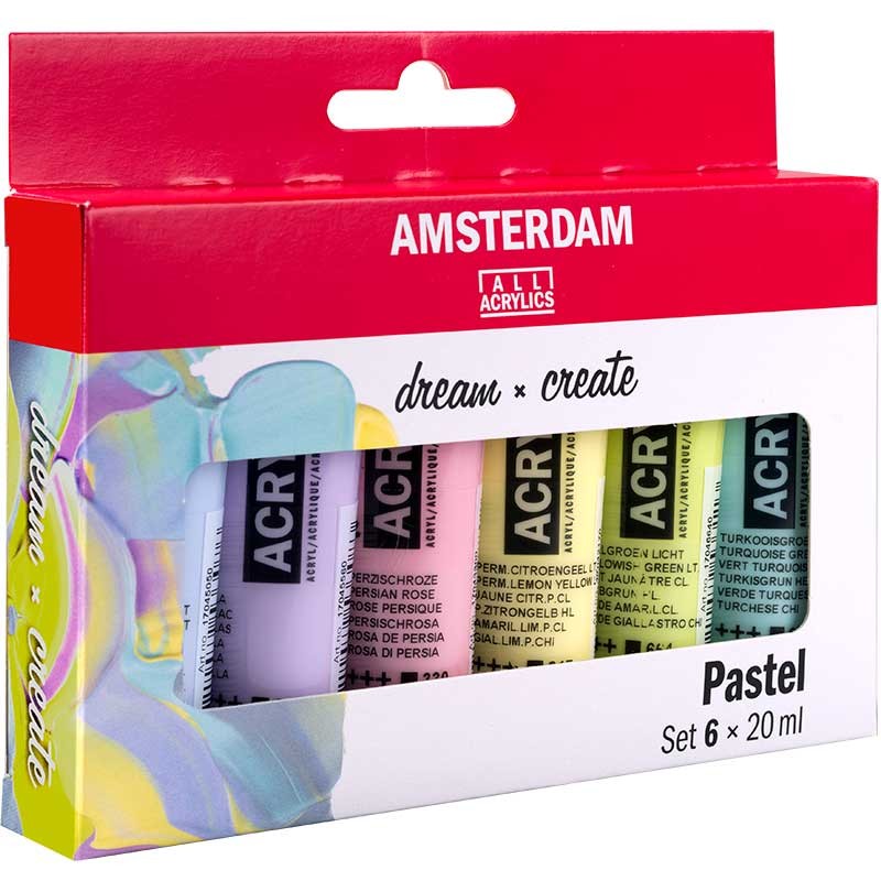 Farby akrylowe Amsterdam zestaw 6 x 20 ml Pastels 04