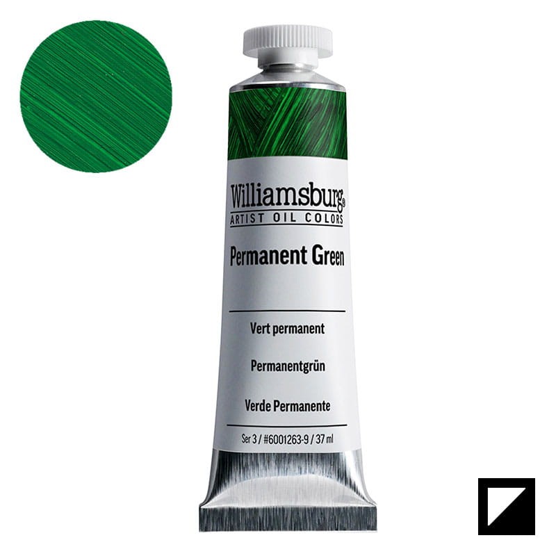Farba olejna Williamsburg Artist Oil Colors 37 ml 1263 Permanent Green 01
