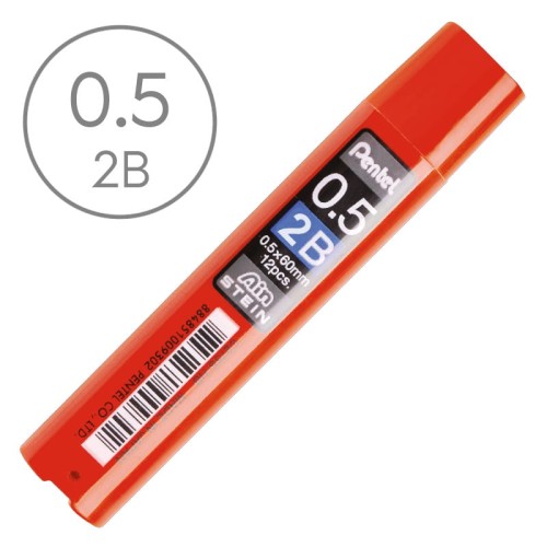 Wkłady grafitowe do ołówka automatycznego Pentel AinStein - 0.5 mm, 2B