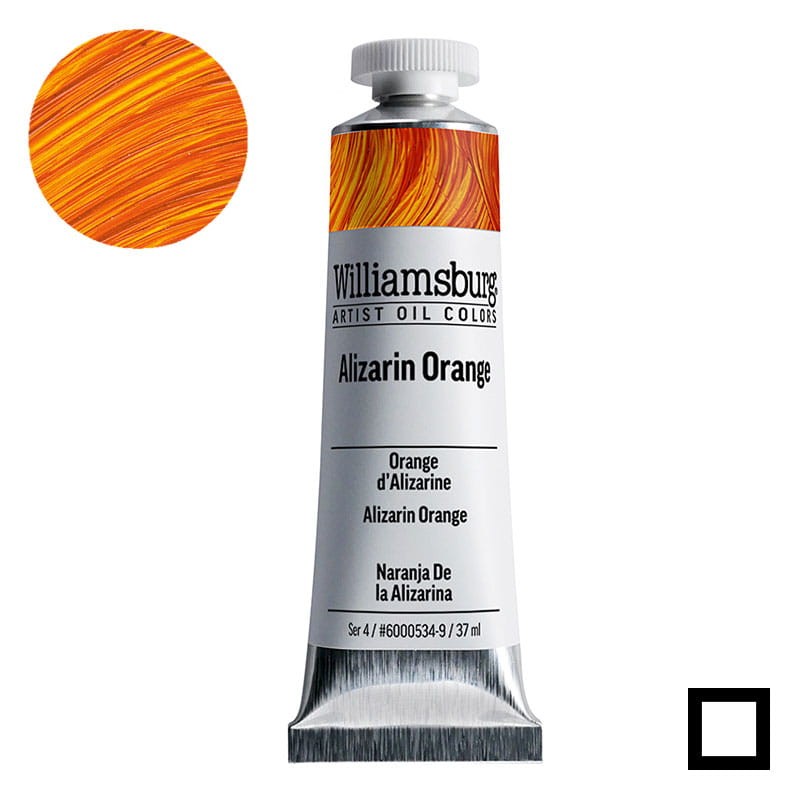 Farba olejna Williamsburg Artist Oil Colors 37 ml 0534 Alizarin Orange 01