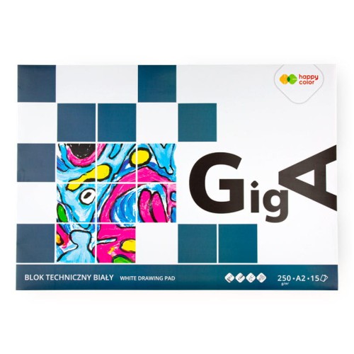 Blok techniczny Happy Color GigA - A2, 250 g, 15 ark.