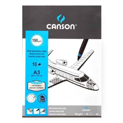Blok techniczny Canson  - A3, 190 g, 10 ark.