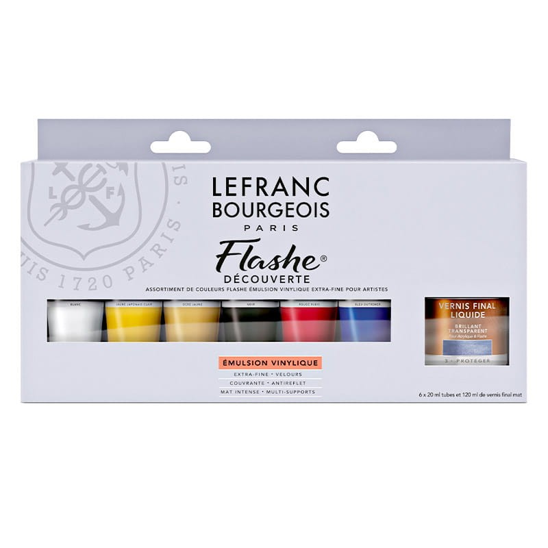 Farby-winylowe-Flashe-Lefranc-&-Bourgeois-Extra-Fine-Discovery-set-6x20ml-+-120-ml-lakier-matowy-02