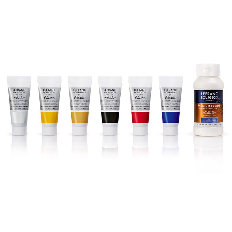 Farby-winylowe-Flashe-Lefranc-&-Bourgeois-Extra-Fine-Discovery-set-6x20ml-+-120-ml-lakier-matowy-03