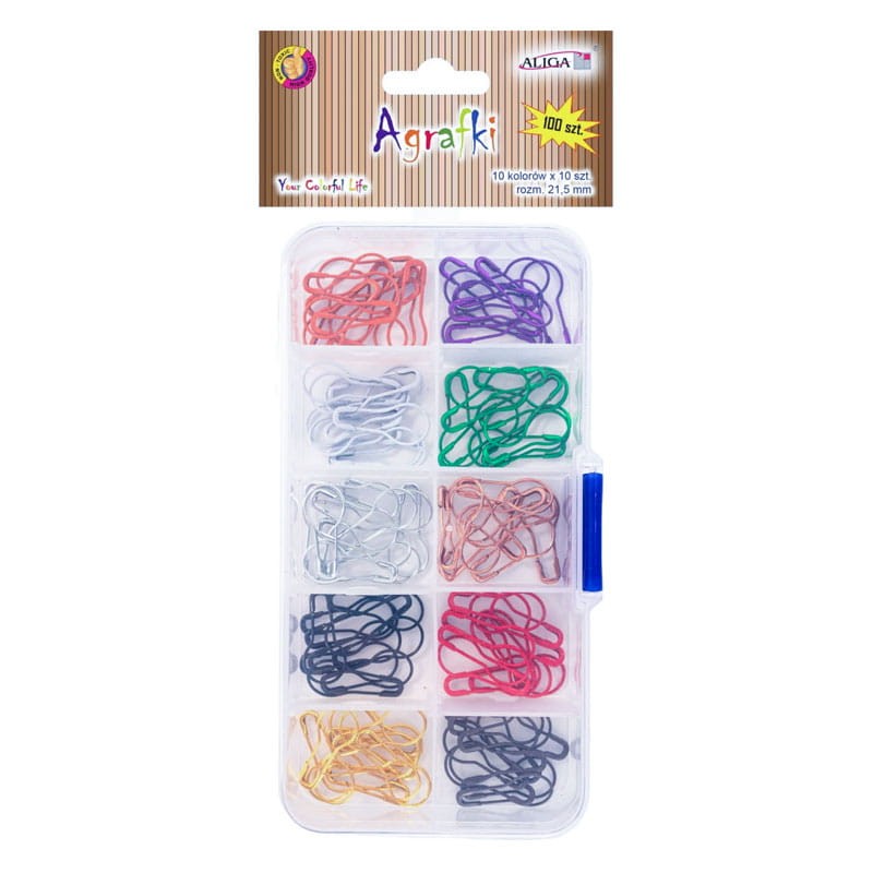 Agrafki Aliga zestaw 100 szt. 10 kolorów 02
