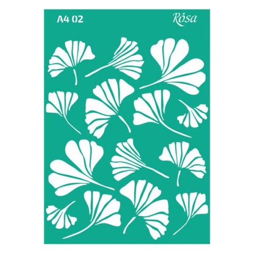 Szablon samoprzylepny A4 Rosa - 0002 liście miłorzębu