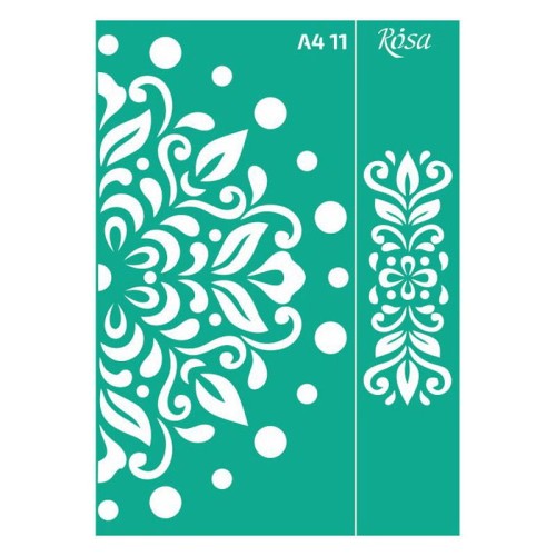 Szablon samoprzylepny A4 Rosa - 0011 ornamenty roślinne