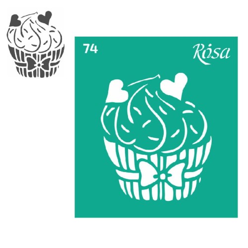 Szablon samoprzylepny 9 x 10 cm Rosa - 0074 muffinka II