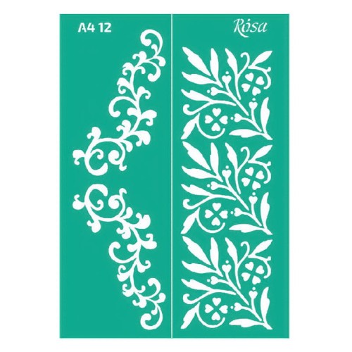 Szablon samoprzylepny A4 Rosa - 0012 ornamenty roślinne