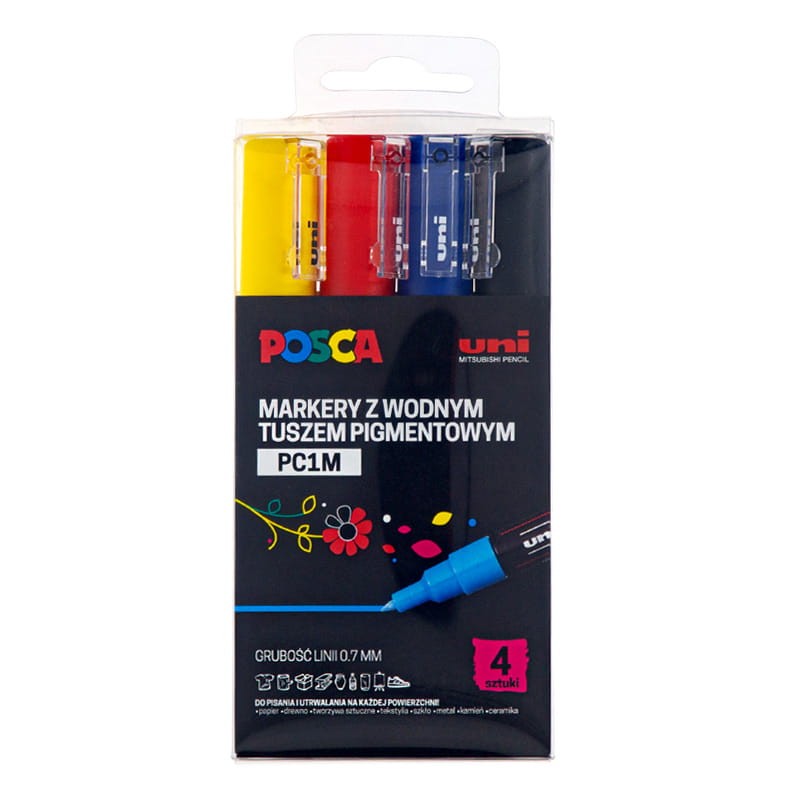 Zestaw markerów POSCA PC-1M zestaw - 4 szt