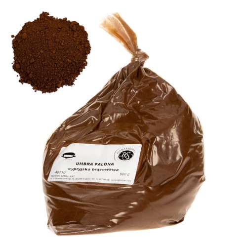 Pigment Umbra palona cypryjska brązowa 500 g 40710 Szmal