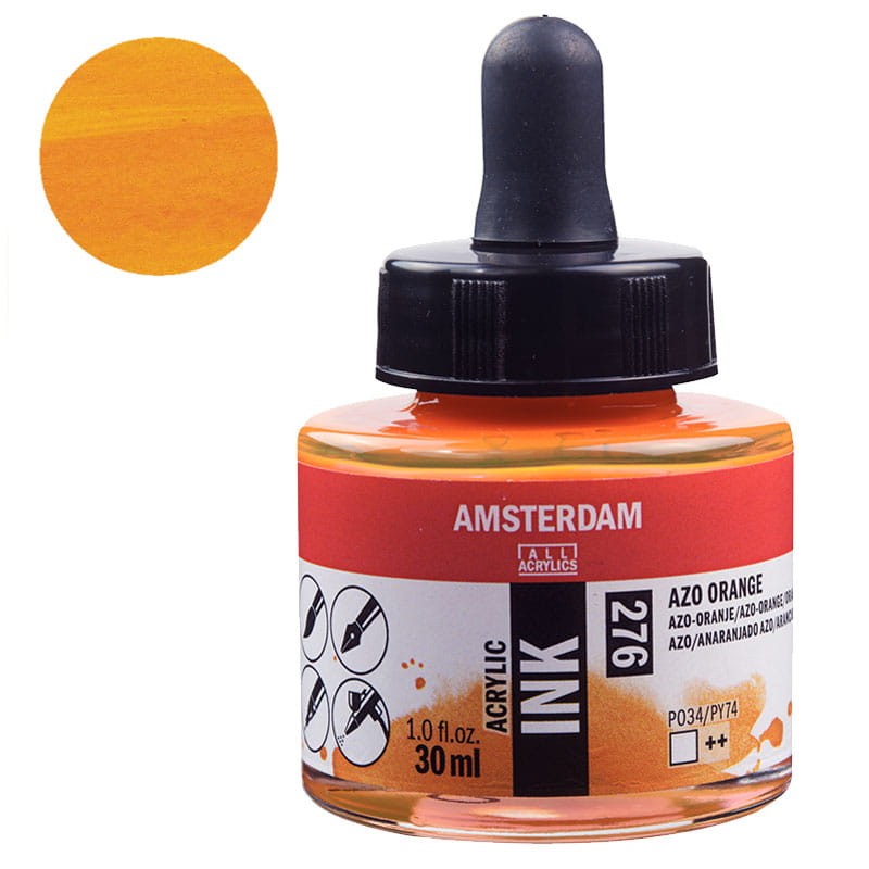 Tusz akrylowy Amsterdam Acrylic Ink Talens 30 ml 276 Azo Orange 01