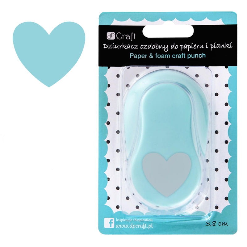 Dziurkacz ozdobny do papieru i pianki 3.8 cm dpCraft serce 01