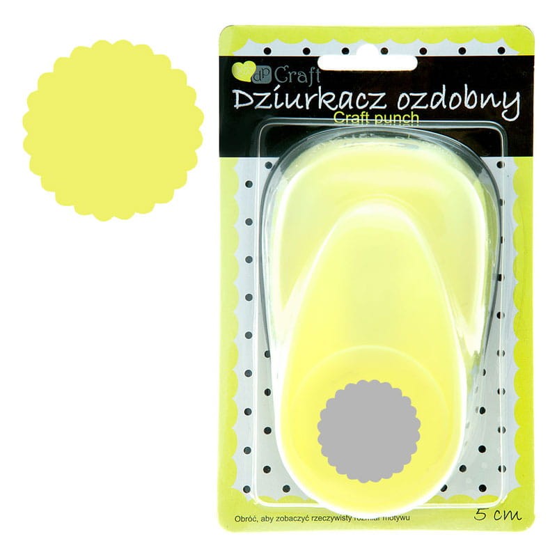 Dziurkacz ozdobny do papieru 5 cm dpCraft kółko z falbanką 01