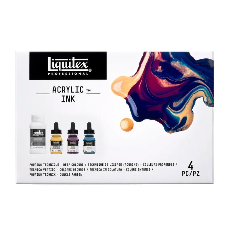 Tusze akrylowe Pouring Technique - Deep Colors Liquitex, zestaw 3 x 30 ml + Pouring medium 118 ml 04