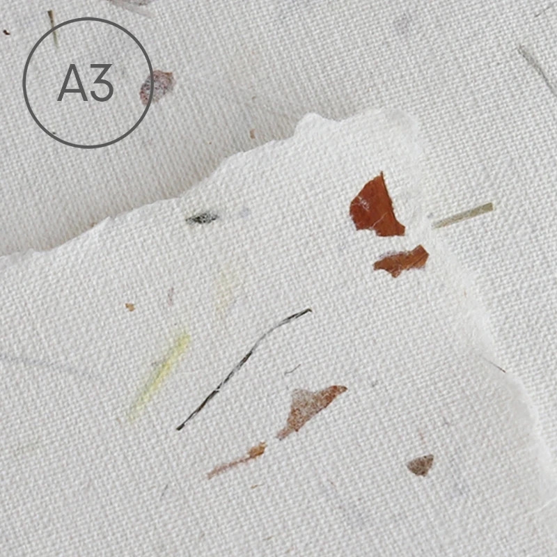 Papier czerpany A3 len Cebula + Trawa 01