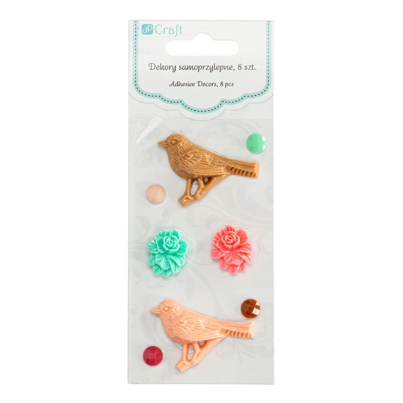Ozdoby samoprzylepne Tropical Dreams dpCraft 8 szt. 01