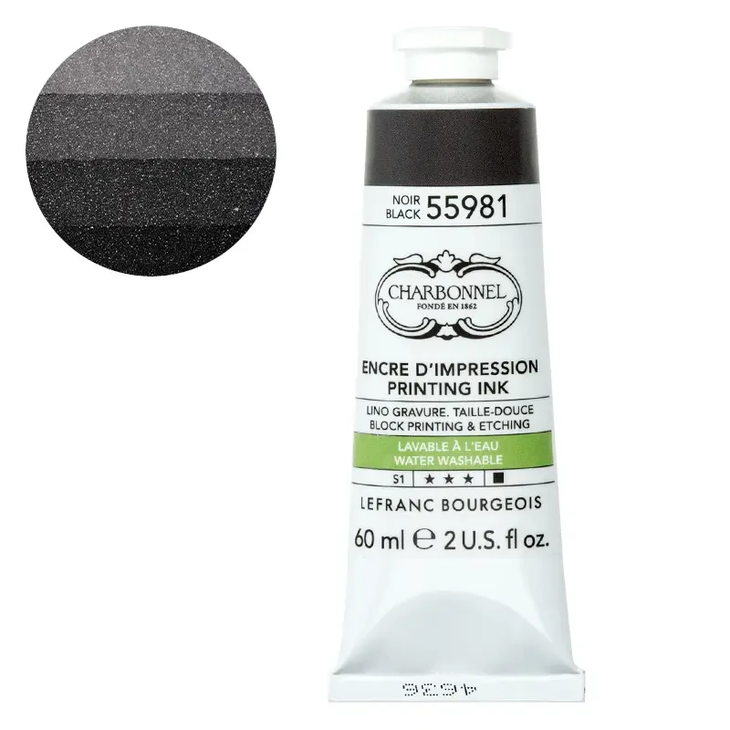 Farba graficzna zmywalna wodą Charbonnel 60 ml S1 -Black 55981 01