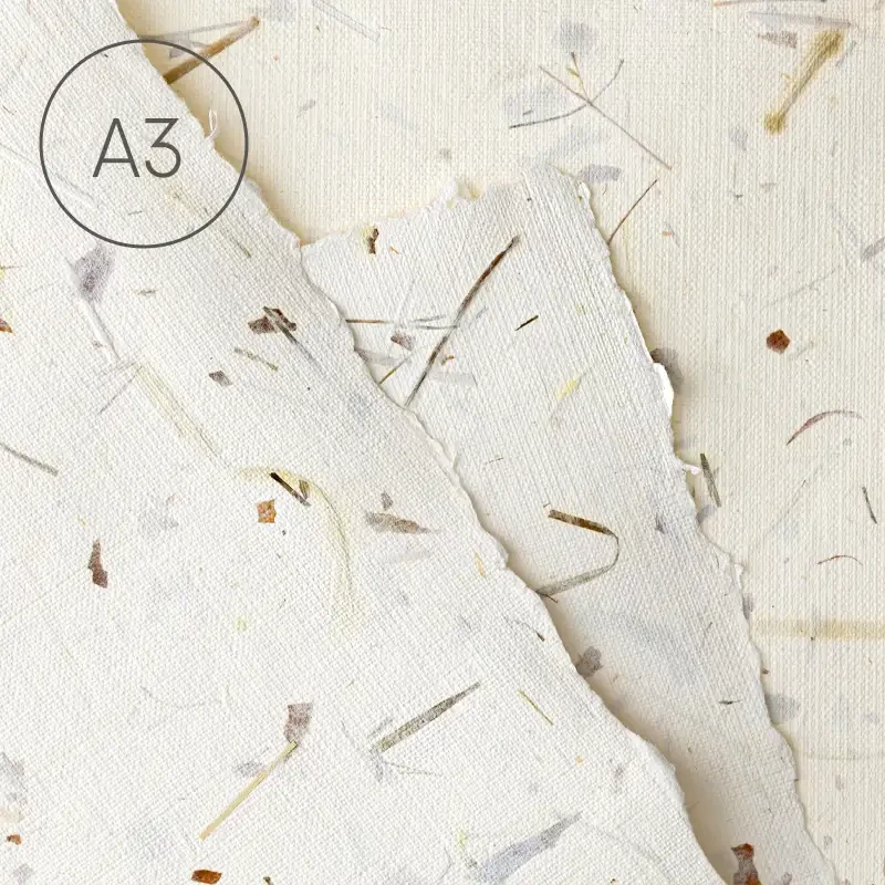 Papier czerpany A3 len Cebula + Trawa