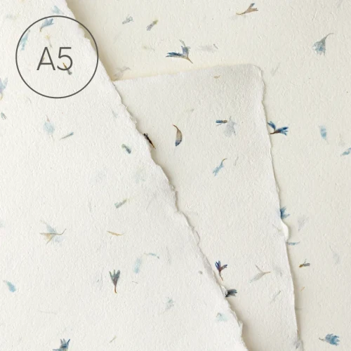 Papier czerpany gładki A5 - Bławatek
