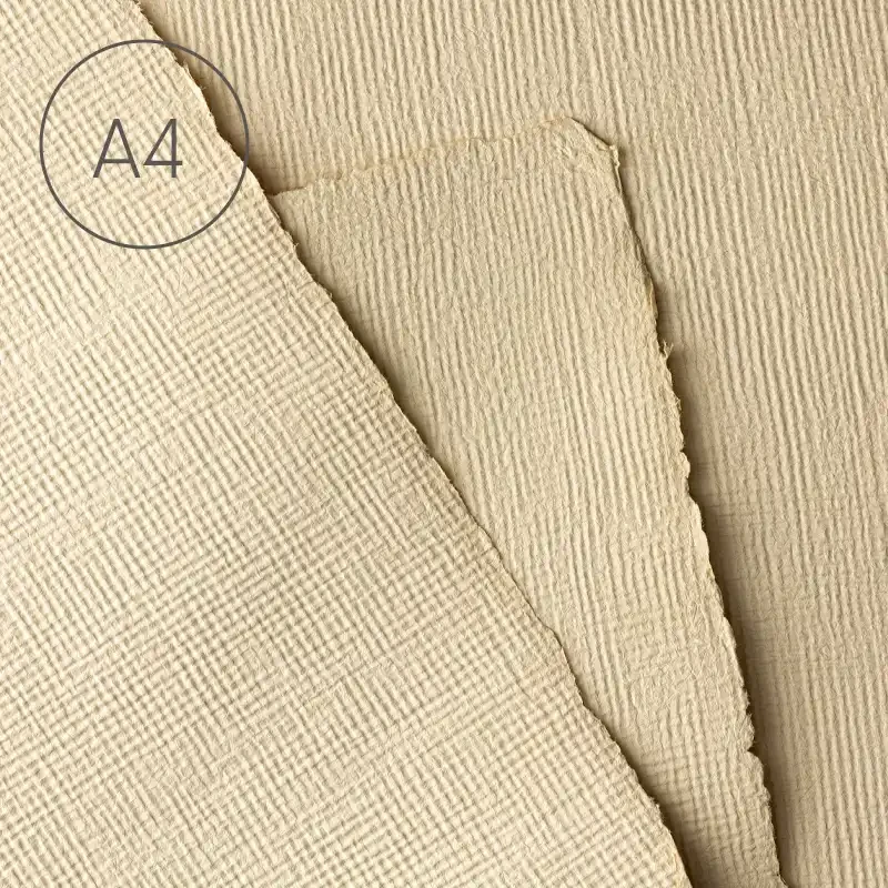 Papier czerpany faktura juty A4 - Cappuccino